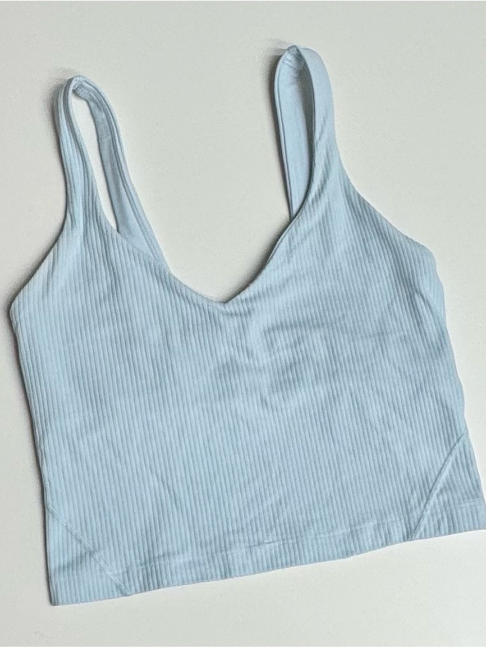 Lululemon Align Light Blue Ribbed Cropped Tank Top